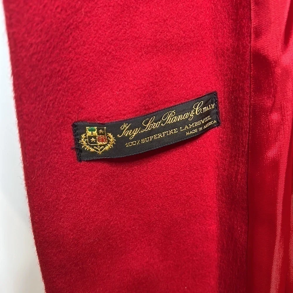 Loro Piana Sz 10 For Saks Fifth Ave Long Red Lambswool Coat